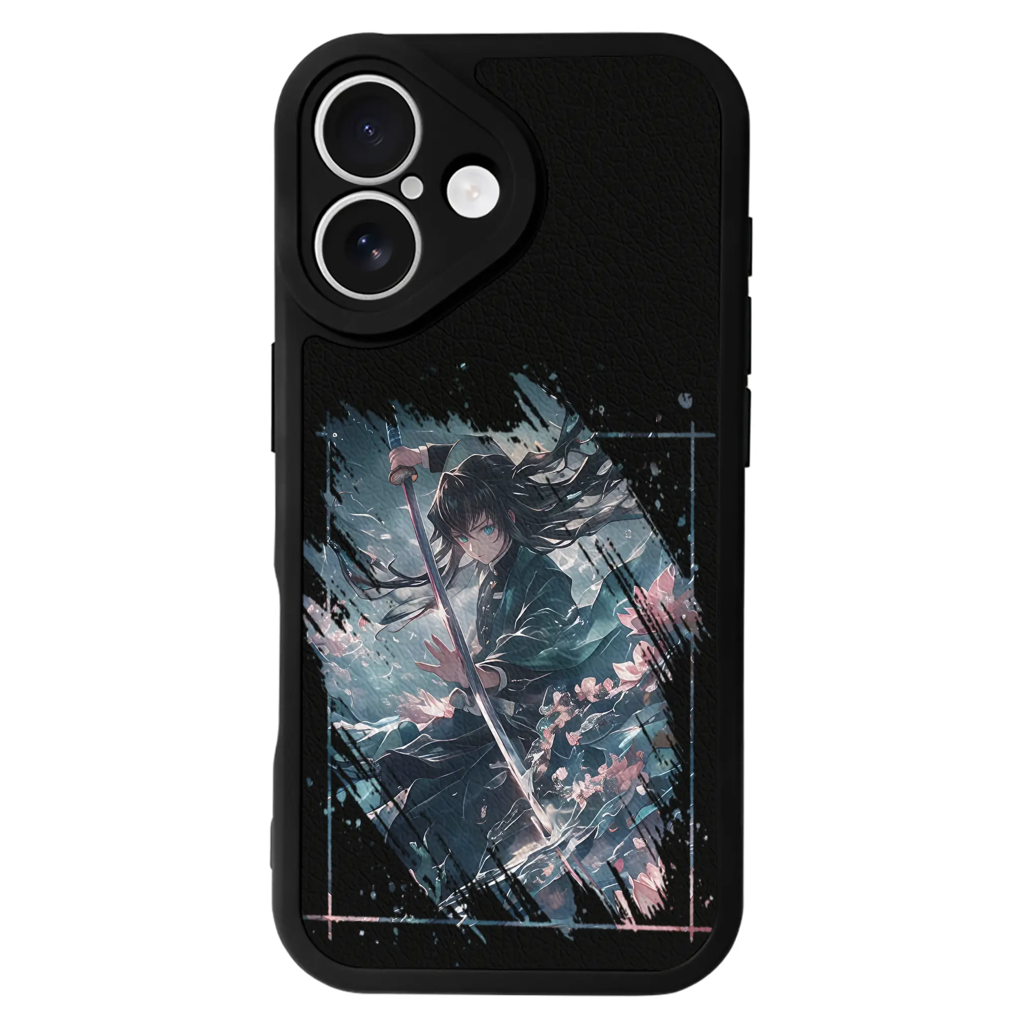 鬼滅の刃 グッズ,時透 無一郎 - IPhone 16シリーズ対応 ・ シリコンスマホケース ・ レザー調 ・ 高精度フィット ・ 耐衝撃 ・ ワイヤレス充電対応 ・ 精密カット